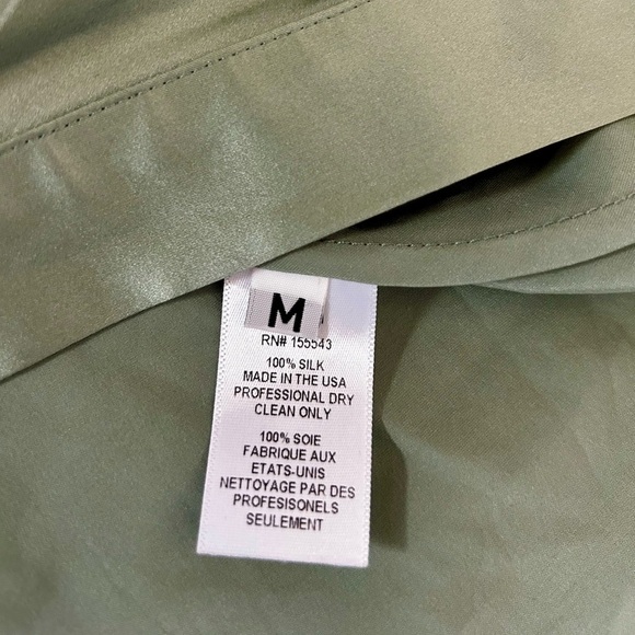 SABLYN carla silk slip dress midi sage green made in USA size M - Picture 6 of 8